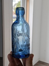 ***RARE*** A&DHC Cobalt Blue HW Buffum Pittsburgh PA Squat Soda Blob Top Bottle picture