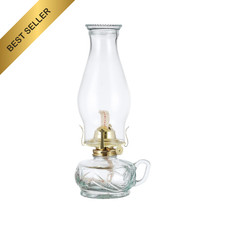 Classic Large Kerosene Lamp Handle Clear Oil Lantern 12 Vintage Glass Chamber picture