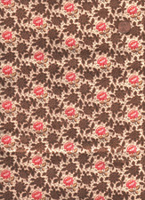 Antique 1870 Floral Roller Print Fabric picture