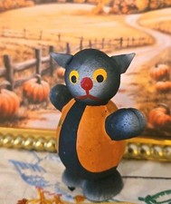 Halloween Vintage Or Antique Cute Black Cat Candy Container, Paper Mache Germany picture