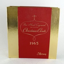 Vintage 1965 Salesman Sample Album Personal Christmas Greetings Cards Mercury picture