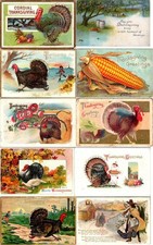 LOT/10 ANTIQUE THANKSGIVING VINTAGE POSTCARDS EARLY 1900s CONDITION VARIES #24 picture