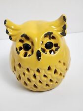 Gold Ceramic Owl  Night Light with Battery Color Changing Light Fall Decoration picture