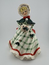 Vintage Geo Z Lefton 1956 Christmas Caroling Woman Figurine Planter 051 picture