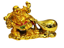 Feng Shui Laughing Buddha | Happy Man Dragging The Money Potli picture