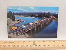 Vintage Postcard Old Cars Crossing The Fishing Bridge Yellowstone National Park picture