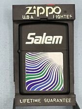 Vintage 1996 Salem Color Waves Black Matte Zippo Lighter Rare NEW picture