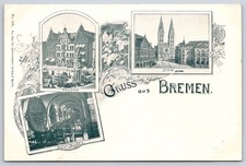 Antique Germany Postcard BREMEN Dom Roland Rathskeller 1900 picture