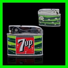 Unique Vintage 7-Up Bubbles Soda Flat Ad Petrol Lighter - In Working Condition  picture