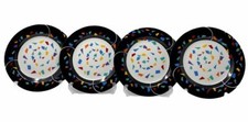Wolfgang Puck Salad Plates Set 4 Spago Bistro Collection Black Confetti Rim Dish picture