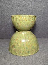 2 Vintage Set Boonton Ware Mixing Bowl Green Confetti 4qt & 2qt Matching NJ USA picture