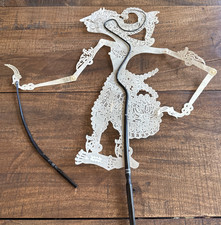 Vintage Indonesian Shadow Puppet Wayang Kulit Samba Hide Unpainted 1 Stick picture