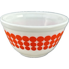 Pyrex Orange Dot Mixing Bowl #401 White Milk Glass 1.5 Pt Vintage  picture
