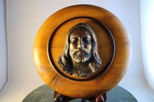 OLD VNTG Base Metal Relief Plaque – Holy Face of Jesus Christ Ecclesiastic picture