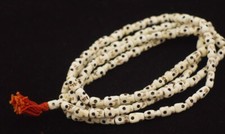 Vintage 108 Beads  Skull Prayer Mala Tibetan Buddhist Necklace Feng Shui picture