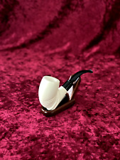 Turkish Block Classic Patterned-2 Meerschaum Pipe Hand Carved Same Day Dispatch picture