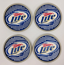 Fathers Day Gift Miller Lite Rubber Coaster Set of 4 Barware Beer Man Dad Cave picture