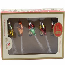 Kurt Adler Early Year Christmas Ornaments Clip On Glass Birds Set of 5 picture