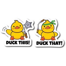 Magnet Me Up Duck This and Duck That Crazy Cute Duck Magnet Decal, 2 PK, 5 Inch picture