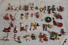 Vintage Lot Of 42 Mixed Wooden Christmas Ornaments picture