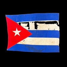 Antique (1890-1920) Flag of Cuba Cotton 23 X 34” picture