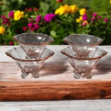 Vintage Pink Fostoria Elegant Depression Glass Individual Salt Cellars Footed 4 picture