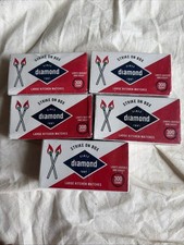 *5 BOXES* Diamond Strike On Box LG Matches, Green Tip (300 per box, 1500 Total) picture