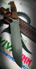 Custom Handmade High carbon steel hunting bowie knife with sheath picture