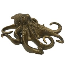 Antique Brass Color Octopus Paperweight Vintage Maritime Nautical Beach Decor  picture