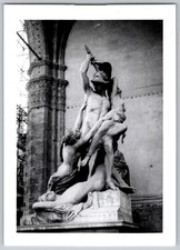 Vtg B&W Snapshot Rape Of Polyxena Statue Loggia Dei Lanzi Florence Italy 1940s picture