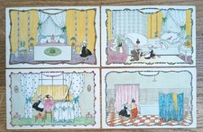 MELA KOEHLER VIENER WORKSHOP DOLLHOUSE SERIES OF 4 POSTCARDS picture