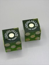 Vintage c1970 Caesars Palace Las Vegas Casino Dice Pair Green #358 picture