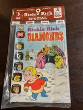 1973 Harvey Comic 3-Pack SEALED Richie Rich Diamonds 6 BankBook,Jackpots 5 VF-NM picture