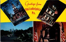 Vintage Philadelphia PA Multi-View Lusterchrome Postcard Tichnor Bros. picture