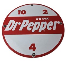Vintage Dr Pepper Porcelain Sign - Beverage Collection Man Cave Bar Gas Sign picture