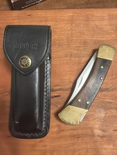 Vintage 1974-1980 Buck 110 Pocket Knife & Sheath picture
