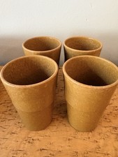 4 VINTAGE HALSEY U.S. MILITARY MELAMINE MESS HALL TUMBLERS STACKABLE CUPS  4.5 