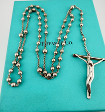 Tiffany & Co. Elsa Peretti Sterling Silver Rosary 26in 22g Very Good picture