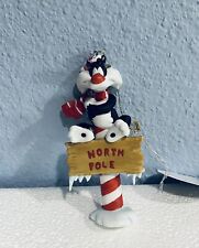 Goebel Looney Tunes North Pole Bound Sylvester Ornament Porcelain Vtg picture