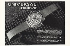 1947 Universal Geneve Watch: Business Mans Chronograph Vintage Print Ad picture