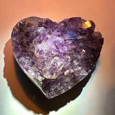 Amethyst Heart-Shaped Purple Crystal Cluster Specimen 328.6g picture