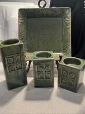 Beautiful, 4 Peace Avocado Leaf, Candleholder Set picture