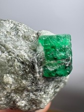 59 CT Top Green Emerald Crystal On Matrix From Swat @PAK picture
