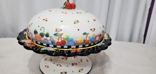 MARY ENGELBREIT PEDESTAL CAKE PLATE/COVER  COTTAGE HOSTESS COLLECTION RARE FIND picture