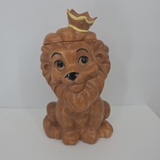 Vintage Twin Winton Leo Lion King Cookie Jar Made In California USA 14