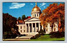 Montpelier VT Capitol Building Golden Dome Fall Foliage Vermont Vintage Postcard picture