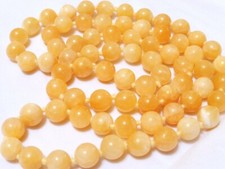 CHINESE VINTAGE Honey JADE 10mm BEAD NECKLACE, no CLASP, 104 grams picture