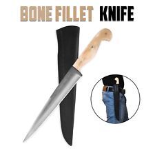 Bone Handle New Fixed Blade Knife Set Full Tang w/Leather Sheath picture