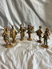 Vintage Fontanini Depose Italy Spider Mark Nativity Figures Resin 5 Inch Pre 80s picture