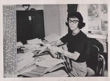 1963 Evelyn Lincoln JFK Secretary Executive Office Washington Rare Press Photo picture